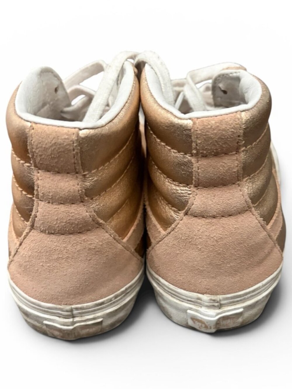 Van's Sk8-Hi Reissue Sneakers Gold Metallic Suede Colorway Women's 5.5 - Picture 4 of 5